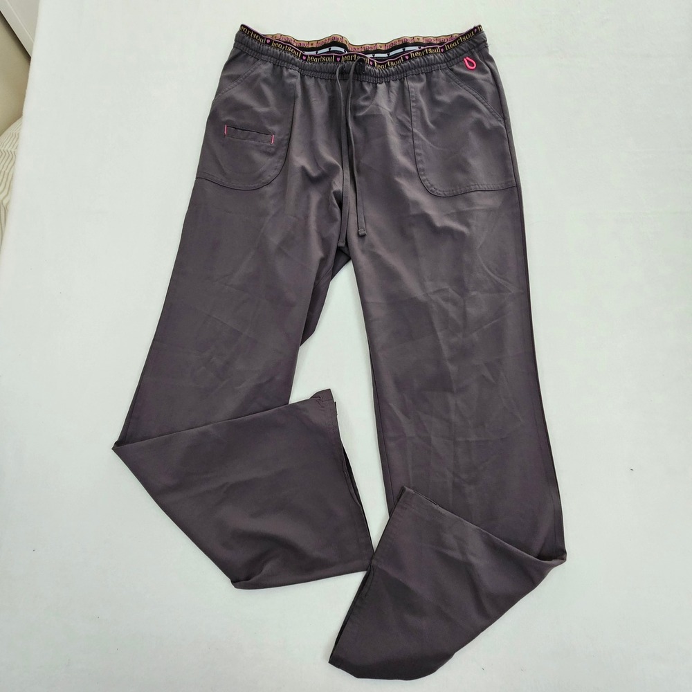 Heartsoul Break on Through Mens Pewter Gray Scrub Pants Size Large Drawstring L